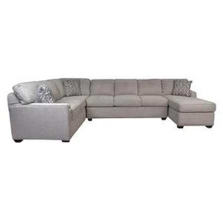 Sectional Sofa with Accent Pillows